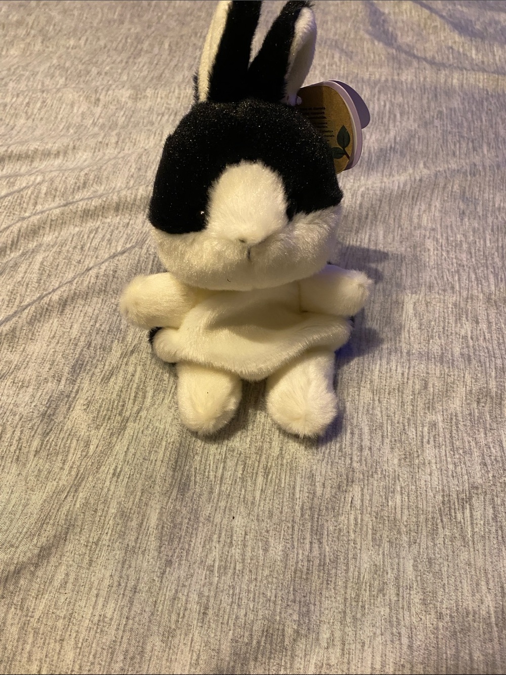 Palm Pals Jan Dutch Bunny Black & White Soft Rabbit Plush NWT